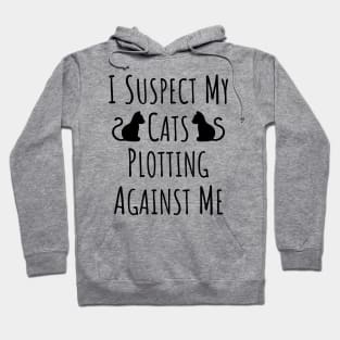 I Suspect My Cats Plotting Against Me - 10 Hoodie